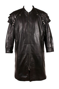 Sorcière Hunter longue noire Homme Film Cuir D'agneau Veste Gothique Manteau