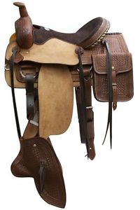 Blue River Roper Saddle with Tapederos Saddle Bags 16" FQHB Warrantied NEW
