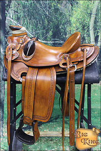 WD60W-A HILASON BIG KING SERIES WESWERN WADE RANCH ROPING COWBOY WARIL SADDLE 16