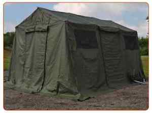 Base-X 203 Tent 14' x15', Green, Vinyl, Military w/ liner Surplus shelter