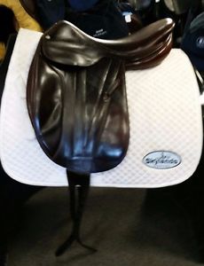 Used Butet Flat Seat Dressage Saddle - Size 17'' - Brown