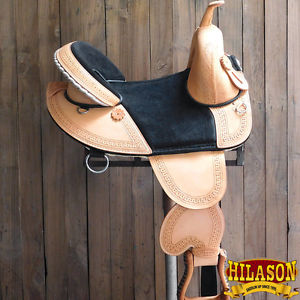 TW104BZA CLASSIC HILASON TREELESS WESTERN TRAIL BARREL RACING LEATHER SADDLE 15"