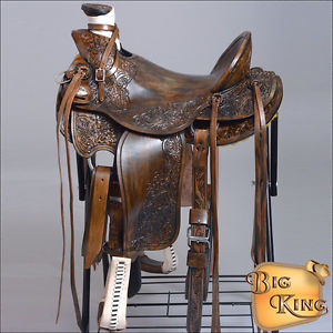 WD077ADB-F HILASON BIG KING HIGH BACK WESTERN WADE RANCH ROPING COWBOY SADDLE 17