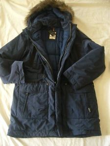 BRAX Veste Hommes avec capuche et Doublure fourrure bleu Gr. 52 nouvelles