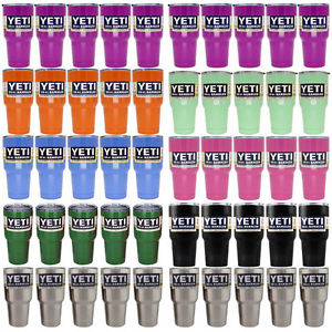 50pcs 8 Colors Yeti 30oz Rambler Cooler Tumbler Stainless Steel Cup Silver