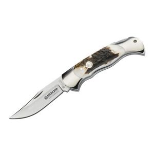 Böker Jagdmesser Scout Stag I klassisches Taschenmesser Hirschhorn Griffschalen