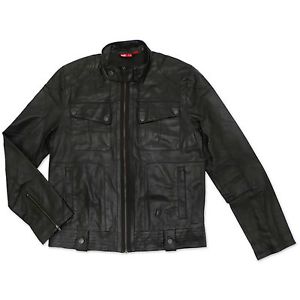 PUMA DUCATI HOMME VÉRITABLE VESTE EN CUIR NOIR BIKER JACKE NEUF MOTO CULTE S-XL