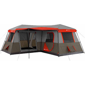 12 Person 3 Room L Shaped Instant Family Cabin Tent Camping 2 Internal Dividers