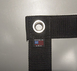 Tarp, Heavy Duty, Gray, Waterproof, 18 Oz. Vinyl w/ Reinforced Edges