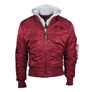 ALPHA Industries MA1 D-Tec Veste Homme bomber D'aviateur Hiver Bordeaux