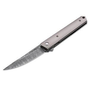 Böker Plus Kwaiken Flipper Damast Taschenmesser Titan Damast