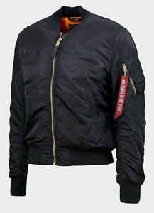 Alpha Industries Homme Veste d'aviateur MA-1-VF Noir