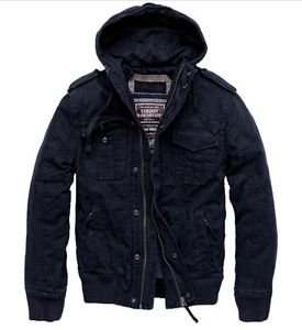 Cordon Torey noir Veste D'hiver Pour Hommes, Neuf