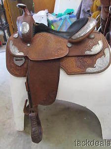 Bob's Sterling Silver Hand Made 15" Show Saddle Wide Tree Lightly Used