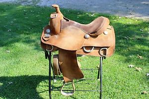 Custom RS Saddlery Full Rough Out Western Training Saddle 16"