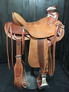 (In Stock) 16" Wade Ranch Saddle - Roping/Training/Trail/Handmade/Buckaroo