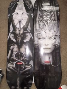 Supreme Giger Box Logo H.R.  Spel LI  Black Skate Deck Skateboard  Set Two Decks