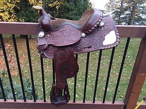 STUNNING BILLY ROYAL YOUTH SHOW SADDLE, 13" SEAT, 7" BARS, STERLING SILVER