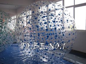2.3*1.8M Blue Inflatable Zorb ball Zorbing Human Hamster ball Hydro Zorb 1.0MM