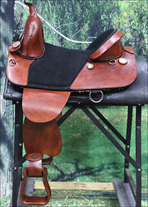 TW103SPB 15" HILASON TREELESS WESTERN TRAIL BARREL RACING LEATHER HORSE SADDLE