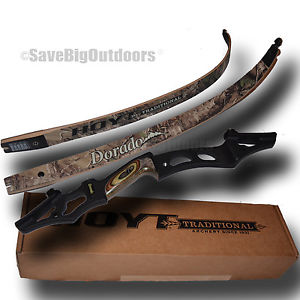 New LH HOYT Dorado Recurve Bow Black Riser and RT XTRA Camo Limbs 60" 50lb