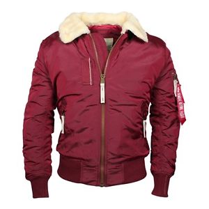 Alpha Industries Homme Veste en peau de mouton Injecteur III en Bordeaux rouge