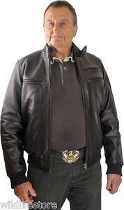 neuf noir Motard Moto Veste En Cuir Blouson de pilote haute qualité 5XL