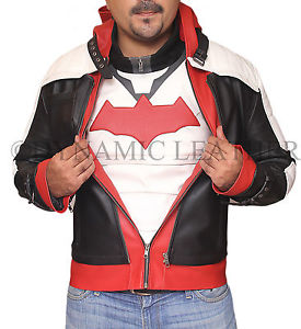 Jason Todd Rouge à capuche BATMAN CHEVALIER D'ARKHAM Déguisement Jeux Veste Cuir