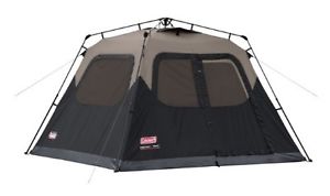 6 Person Instant Tent Rugged Family Camping Tent Brown & Black Cabin Outdoor Wea