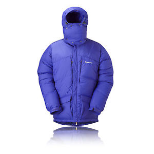 Montane Deep Cold Down Mens Blue Water Resistant Hooded Warm Jacket Top