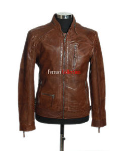 Fernando Brun Pour Hommes Style Rétro Décontracté Vrai Cuir De Mouton Ajusté