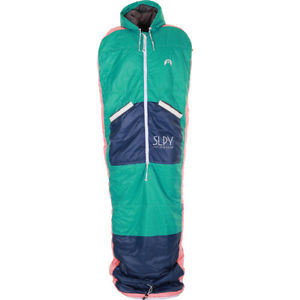 Slpy The New Wearable Sleeping Bag - Unisex Adventure Gear Purple On Green