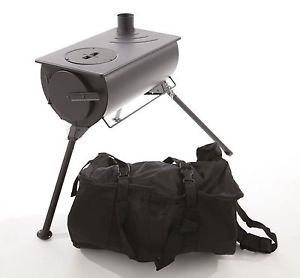 Frontier Stove Portable Wood Burning Cooker Heater Camping Fireplace Carry Bag