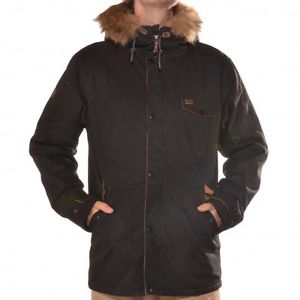 Billabong Olca II Veste Hiver Veste Noire Col de fourrure chaud U1JK07 BIF5