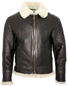 Homme Crème B3 Peau De Mouton 2ème Guerre Mondiale Bomber Volant Aviateur Veste