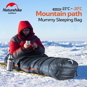 Naturehike Winter UL800/1200 Mummy 650PF 90% White Duck Down Sleeping Bag 2color
