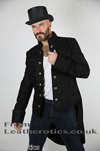 Coton noir Queue de pie HOMMES VINTAGE style victorien Veste supérieure STP7