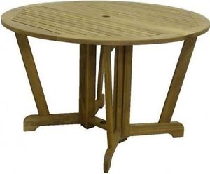 MIR Henley Large Round Garden Table 120cm - Gate Leg - Strong Durable Style