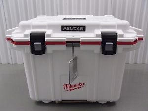 PELICAN™ 50QT ELITE COOLER WHITE / RED MILWAUKEE EXCLUSIVE NEW!