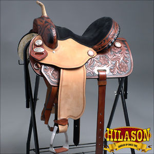 TT204MBK1-F HILASON WESTERN FLEX TREE BARREL RACING TRAIL RIDING HORSE SADDLE 14
