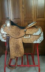 HARRIS 16" SHOW SADDLE SILVER HORN SQUARE CORNERS