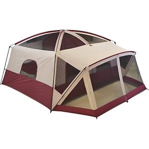 12 Person Cabin Tent With Screen Porch Camp Outdoor Family Hiking Travel Shelter