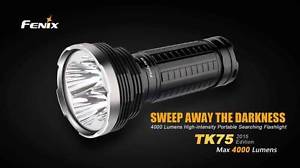 Fenix TK75-2015 4000 Lumen Flashlight -Cree XM-L2-U2x 3/Uses 18650*4/CR123a*8
