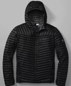 Eddie Bauer First Ascent Hooded Microtherm Down Jacket Large Black