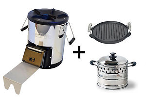 Silverfire Survivor Wood burning Rocket Stove Outdoor Camping Biomass Pot Grill