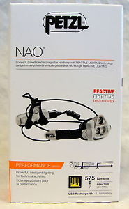 Petzl NAO 2 Headlamp 575 Lumens, Rechargeable, Reactive Lighting