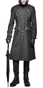 Manteau Trench Punk Rave Veste Gothique Militaire Redingote Y-704