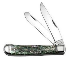 Case 12000 Trapper Folding Knife Clip/Spey Blades Abalone Handle 4.125"