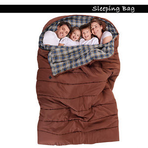 Ultralight Envelope Outdoor Family Sleeping Bag For Camping Hiking Mat 3 Season
