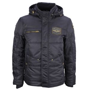 PME Legend Hiver Veste Matelassée Satin Veste Skyhog bleu marine PJA67107 599